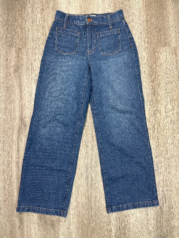 women's denim jeans with patchesJeans Wide Leg By Madewell In Blue Denim, Size: 0p