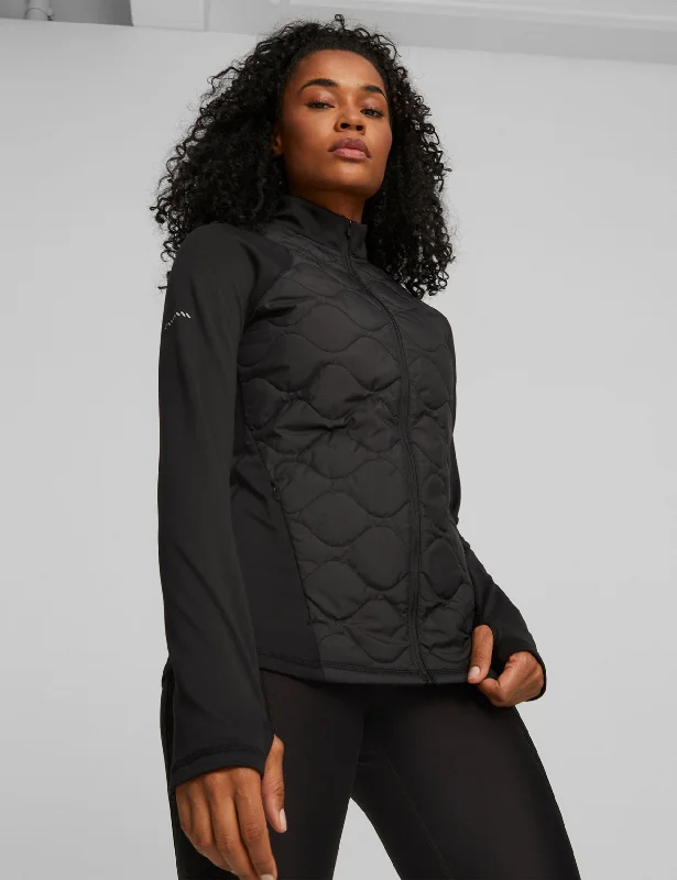 women's coats with cropped lengthsCLOUDSPUN WRMLBL Padded Running Jacket - Black