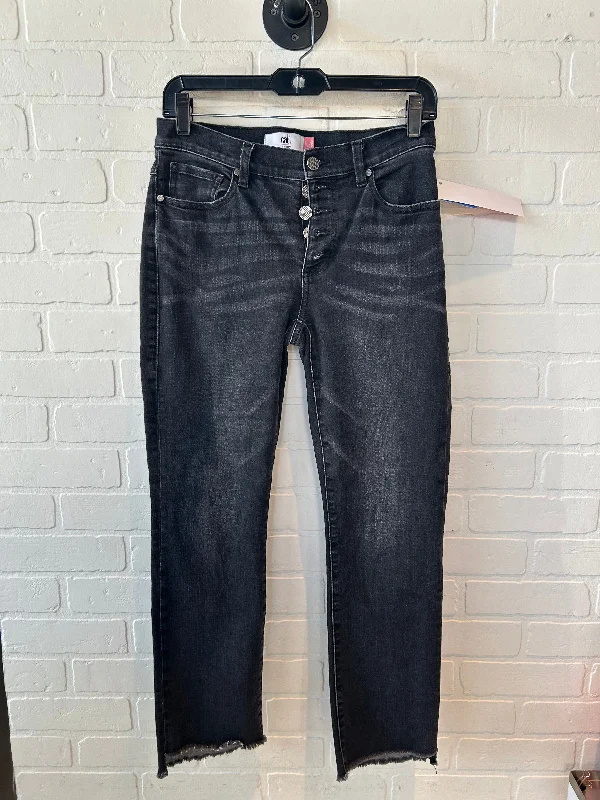 women's denim jeans with zipper-fly closureJeans Straight By Cabi In Black Denim, Size: 2