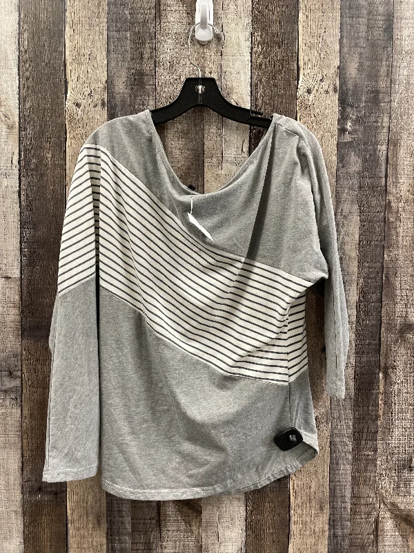 women's tops in solid colorsTop Long Sleeve By Cmf In Grey, Size: S