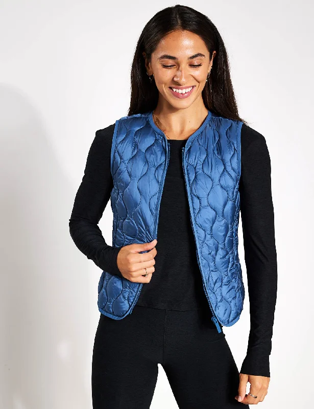 cozy women's coatsKenal Vest - Vintage Blue