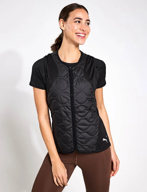 women's coats with velvet finishesRUN CLOUDSPUN WRMLBL Padded Vest - Puma Black