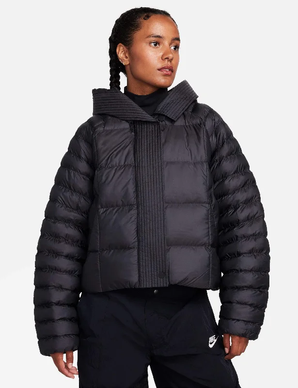 women's down coatsSportswear Swoosh Puffer Oversized Hooded Jacket - Black/White