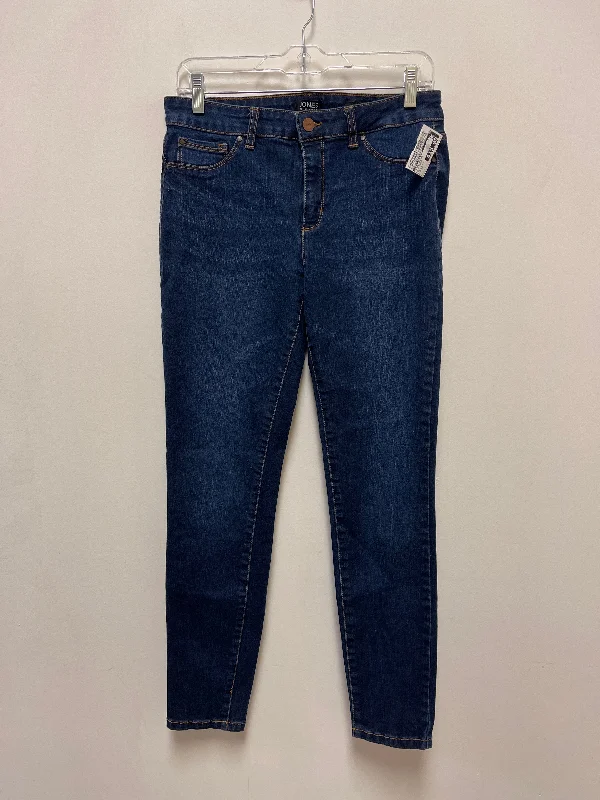 women's denim jeans with leather patchesJeans Skinny By Jones New York In Blue Denim, Size: 10