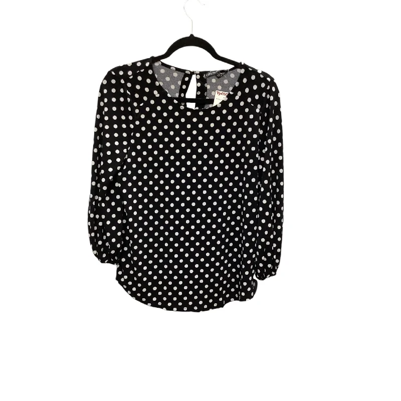 women's tops for casual FridaysTop Long Sleeve By Adrianna Papell In Black & White, Size: S