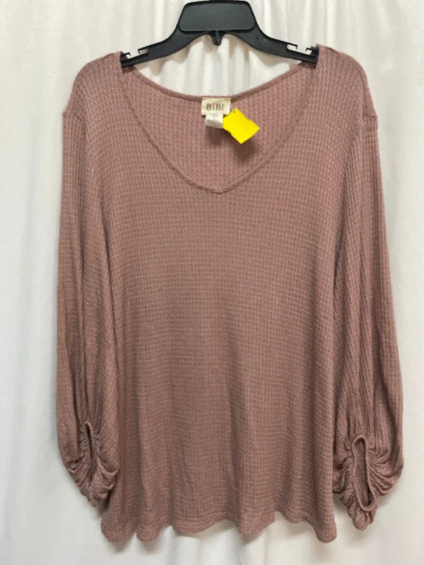 women's tops for those who prefer classic over trendy stylesTop Long Sleeve By Bibi In Mauve, Size: Xl