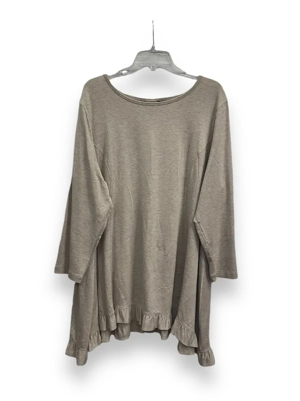 women's tops that offer a perfect blend of style, comfort, and affordabilityTop Long Sleeve By Ali Miles In Tan, Size: 1x