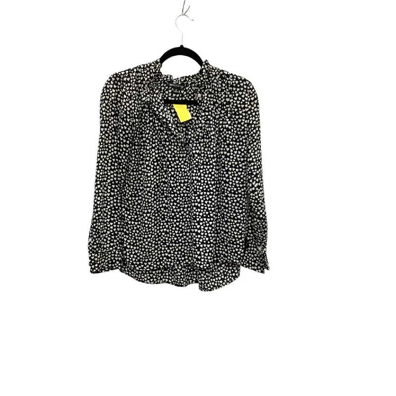 women's tops with spaghetti straps and deep V-necksTop Long Sleeve By J. Crew In Black & White, Size: S