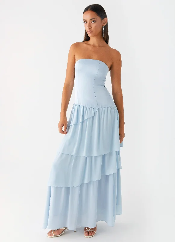 women's empire-line dressesOur Story Maxi Dress - Pastel Blue