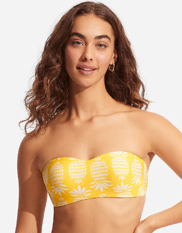 Matching Swimwear Set FemaleCorsica Bustier Bandeau Bikini Top - Citron