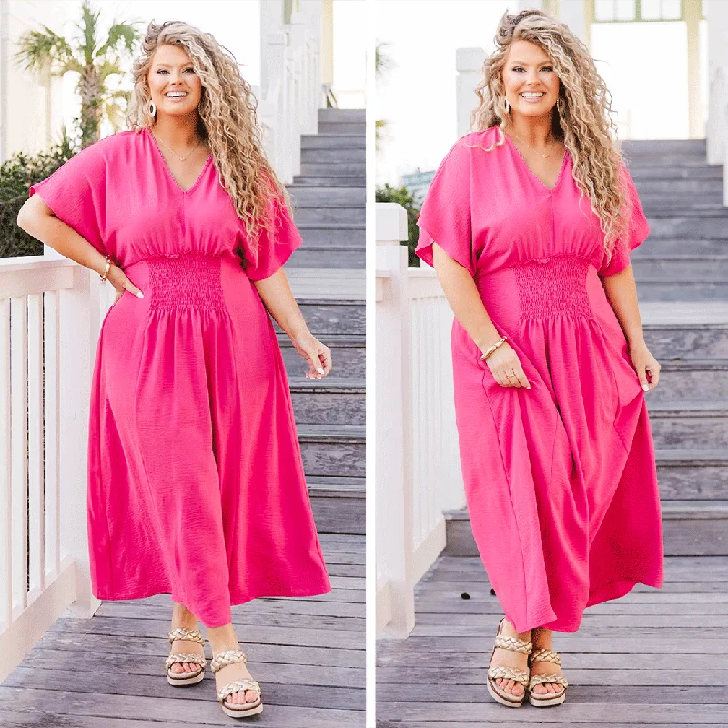 women's bow dressesFlowing Through The Wind Maxi Dress, Fuchsia