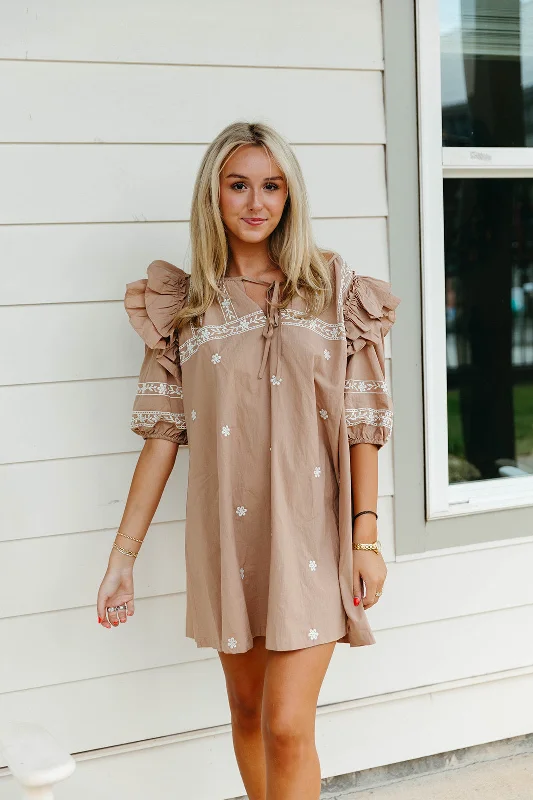 Satin DressKeegan Mini Dress - Latte