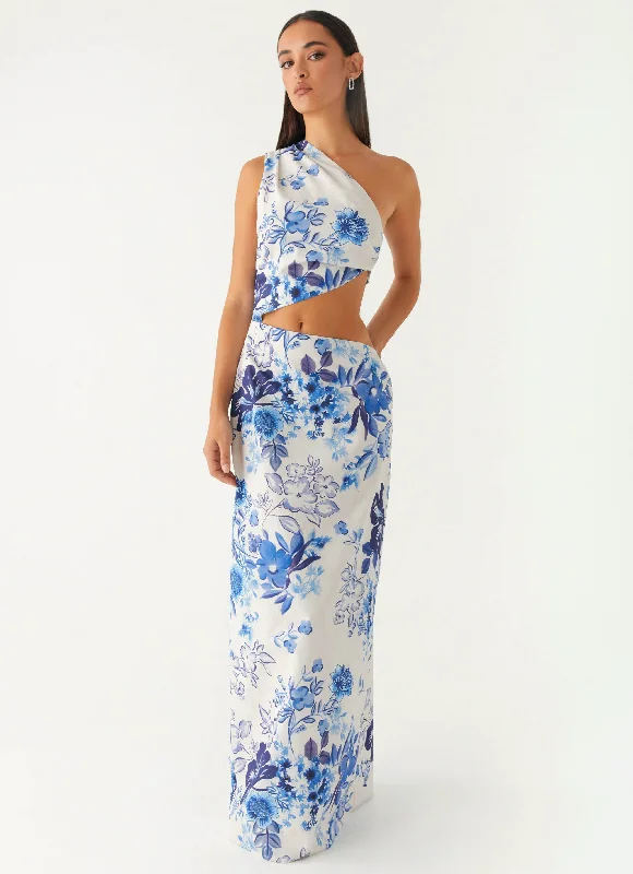 Custom DressAll Summer Long Maxi Dress - Serene Sky Floral