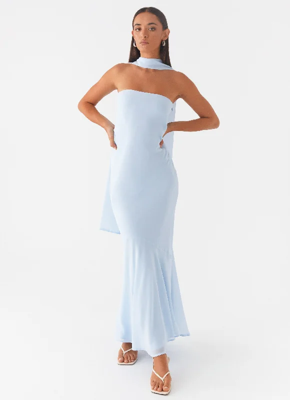 women's cocktail dressesUnder The Pagoda Maxi Dress - Blue