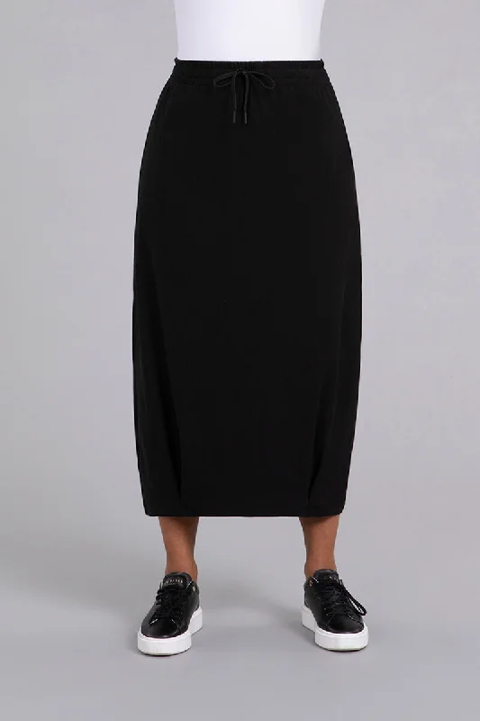 women's casual skirtsBamboo Fleece Pleat Hem Skirt | Black