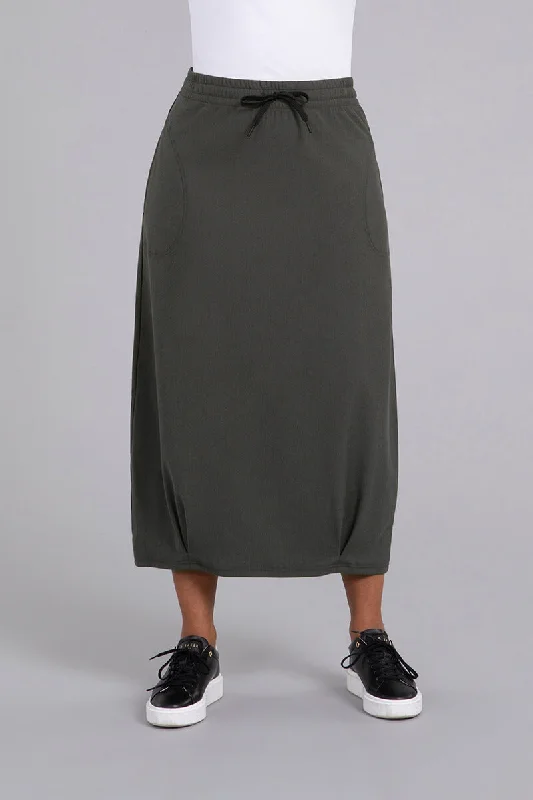 women's cocktail skirtsBamboo Fleece Pleat Hem Skirt | Raven