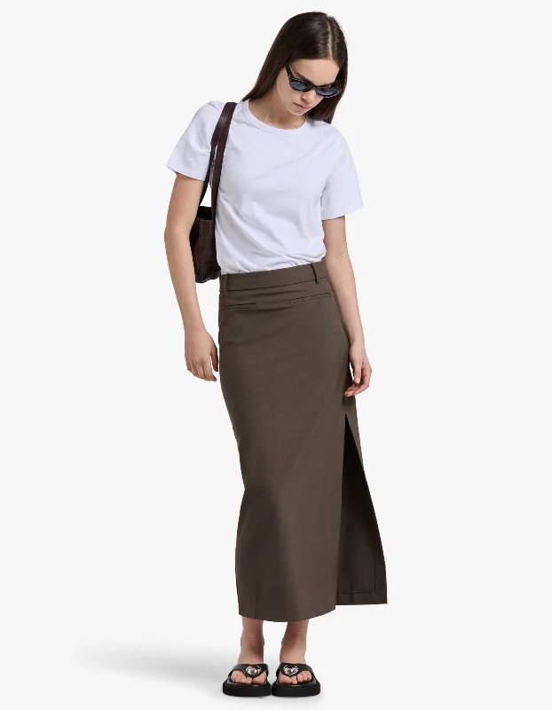 women's woven A-line skirts for summerKillian Skirt - Chocolate