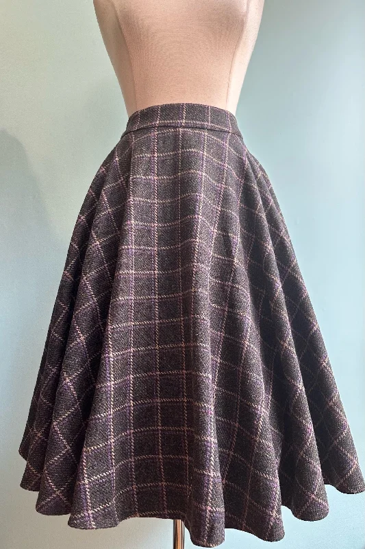 women's eco-friendly checked skirtsPurple Check Sophie Skirt by Timeless London