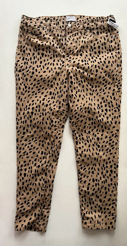 women's patched pantsAnimal Print Pants Ankle Crown And Ivy, Size 16