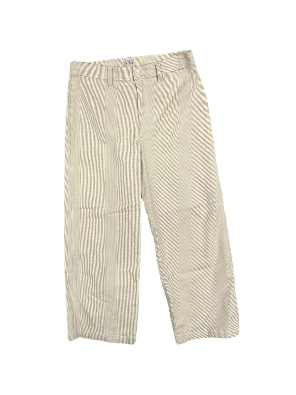 women's distressed denim pantsStriped Pattern Pants Wide Leg J. Crew, Size 30