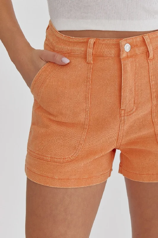 Trumpet DressApricot Orange Denim Shorts