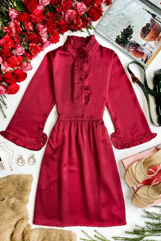 Burgundy Satin Silk