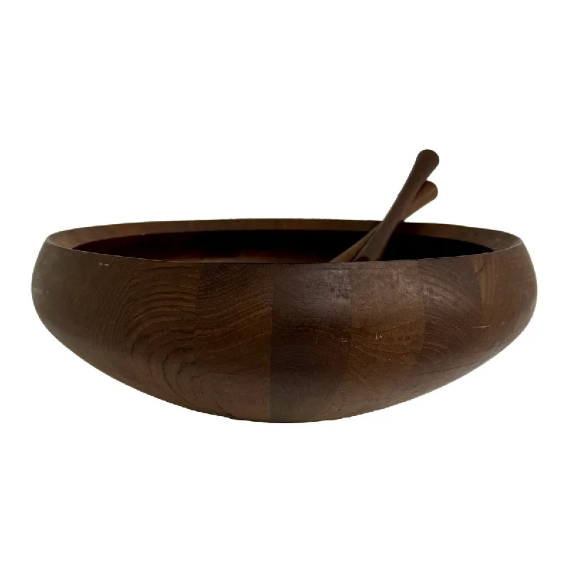 women's checkered dressesMCM Staved Teak Salad Bowl with Servers by Jens Quistgaard