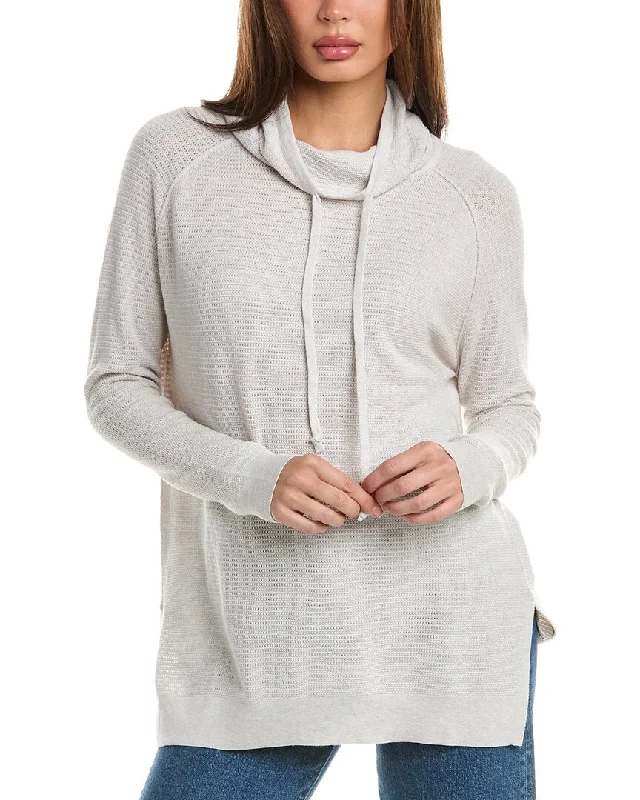 Quick-Dry Wool SweatersForte Cashmere Thermal Drawstring Funnel Cashmere-Blend Sweater