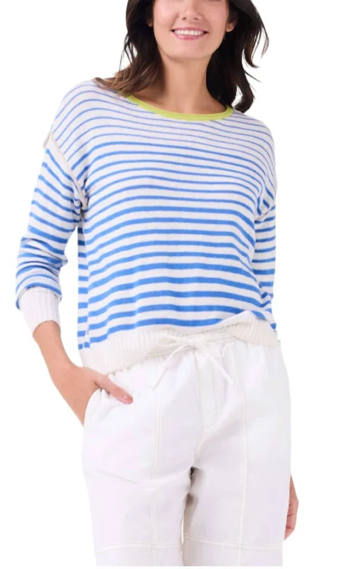 Wool SweatersStriped Up Supersoft Sweater In Blue Multi