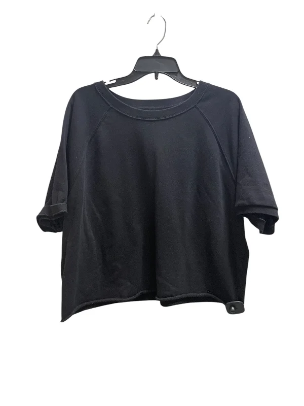 women's tops with cinched waistsTop Short Sleeve Basic By Gap In Black, Size: L