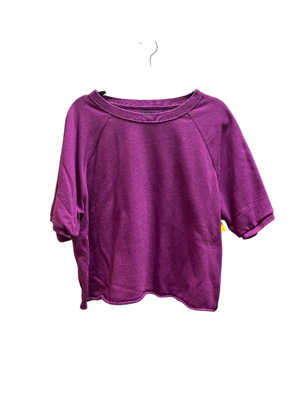 lace women's topsTop Short Sleeve Basic By Gap In Purple, Size: L