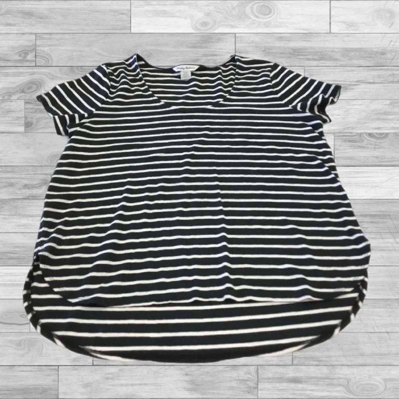 women's tops for those who want to stay updated with the latest fashion trendsTop Short Sleeve Basic By Tommy Bahama In Black & White, Size: L