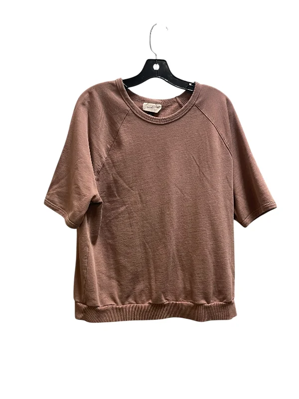 women's tops made from cottonTop Short Sleeve Basic By Universal Thread In Brown, Size: Xl