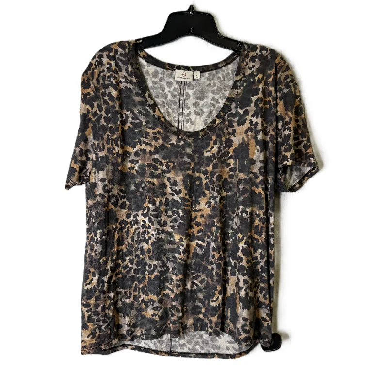 women's tops for minimalist aestheticsTop Short Sleeve By Adriano Goldschmied In Animal Print, Size: L