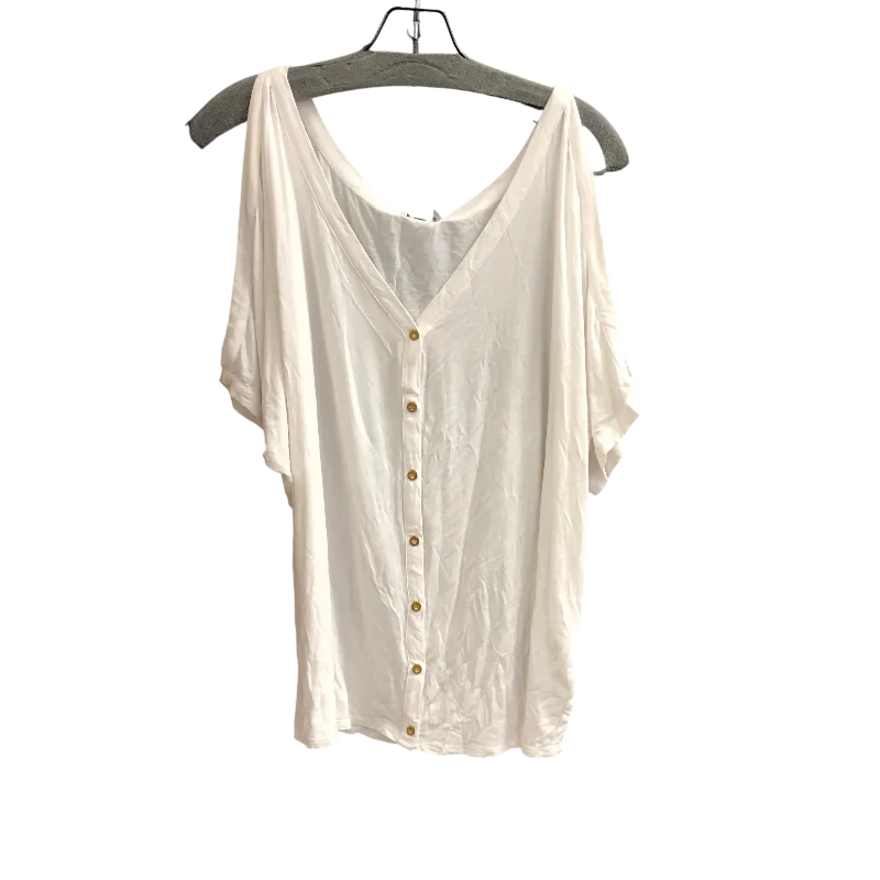 women's tops for casual FridaysTop Short Sleeve By Bebe In White, Size: L