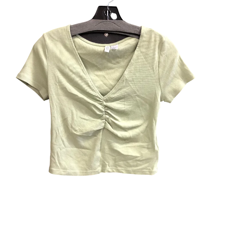 women's tops for those who appreciate subtle and muted tonesTop Short Sleeve By Divided In Green, Size: M