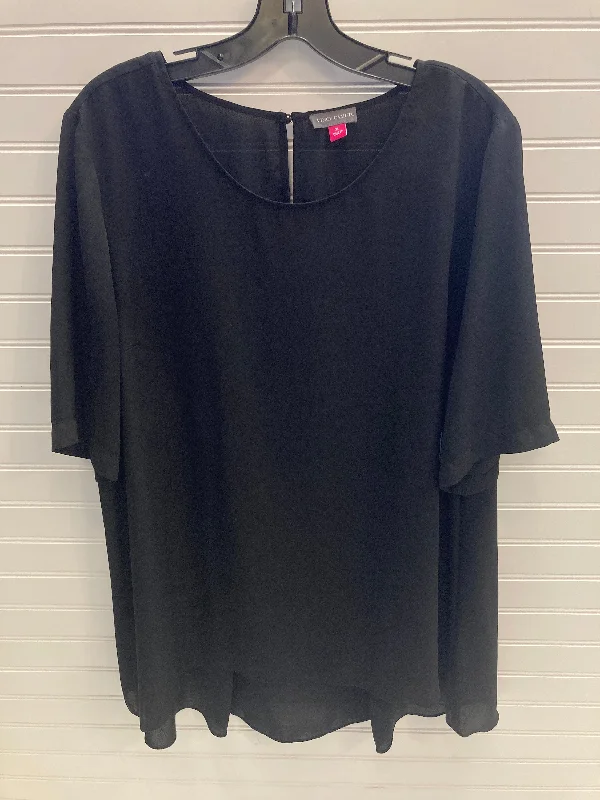 cropped women's topsTop Short Sleeve By Vince Camuto In Black, Size: Xl