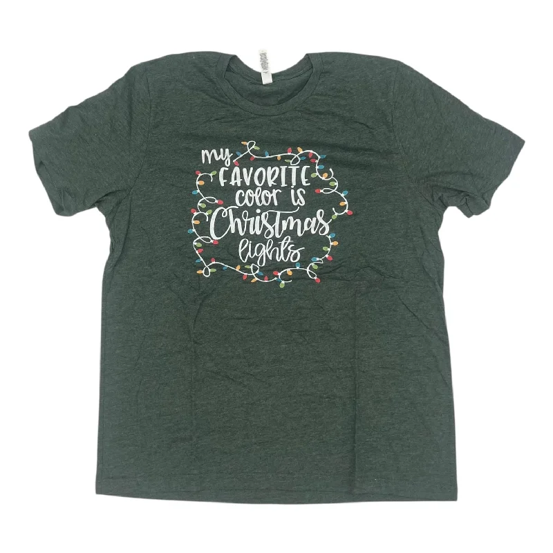 women's tops made from cottonTop Ss By Bella + Canvas In Green, Size:Xl